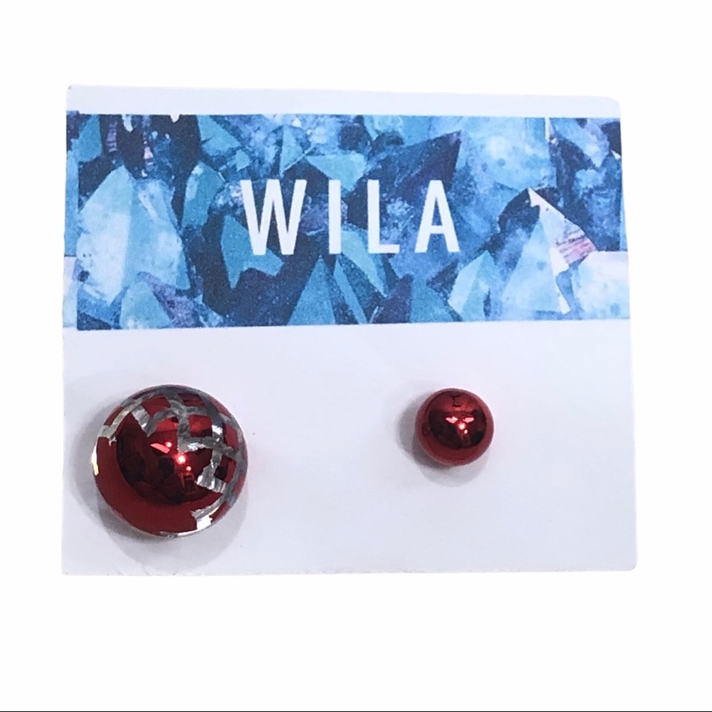 WILA red double sided earrings